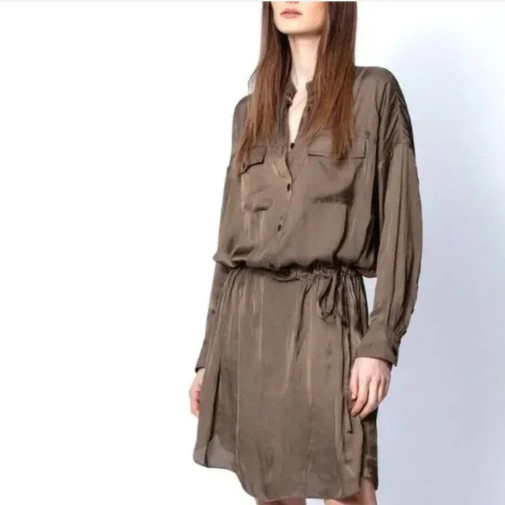 ZADIG & VOLTAIRE Romeo Satin Robe Dress. - Picture 4 of 16